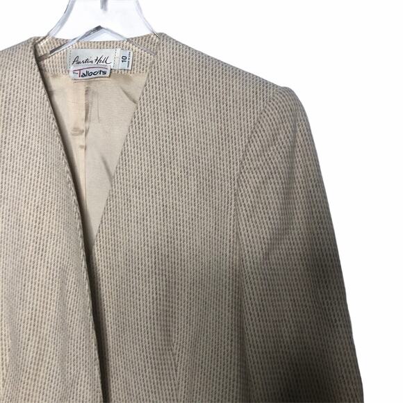Talbots Austin Hill Blazer Tan Wool Knit 10 VTG - Picture 7 of 9